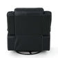 Modern Faux Leather Manual Swivel Recliner (2 Color Options) back view with black PU finish.
