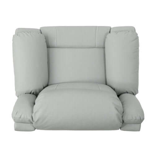 Modern Faux Leather Manual Swivel Recliner (2 Color Options) in light grey color, showcasing a plush design and comfortable cushions.