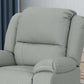 Modern Faux Leather Manual Swivel Recliner (2 Color Options) close-up of cushioned backrest in light gray.