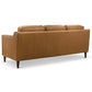 Modern Genuine Leather 3 Seat Sofa 81” – Cooper MCM Tan Leather Couch back view with solid wood frame.