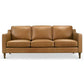 Modern Genuine Leather 3 Seat Sofa 81” – Cooper MCM Tan Leather Couch showcased in rich tan leather.
