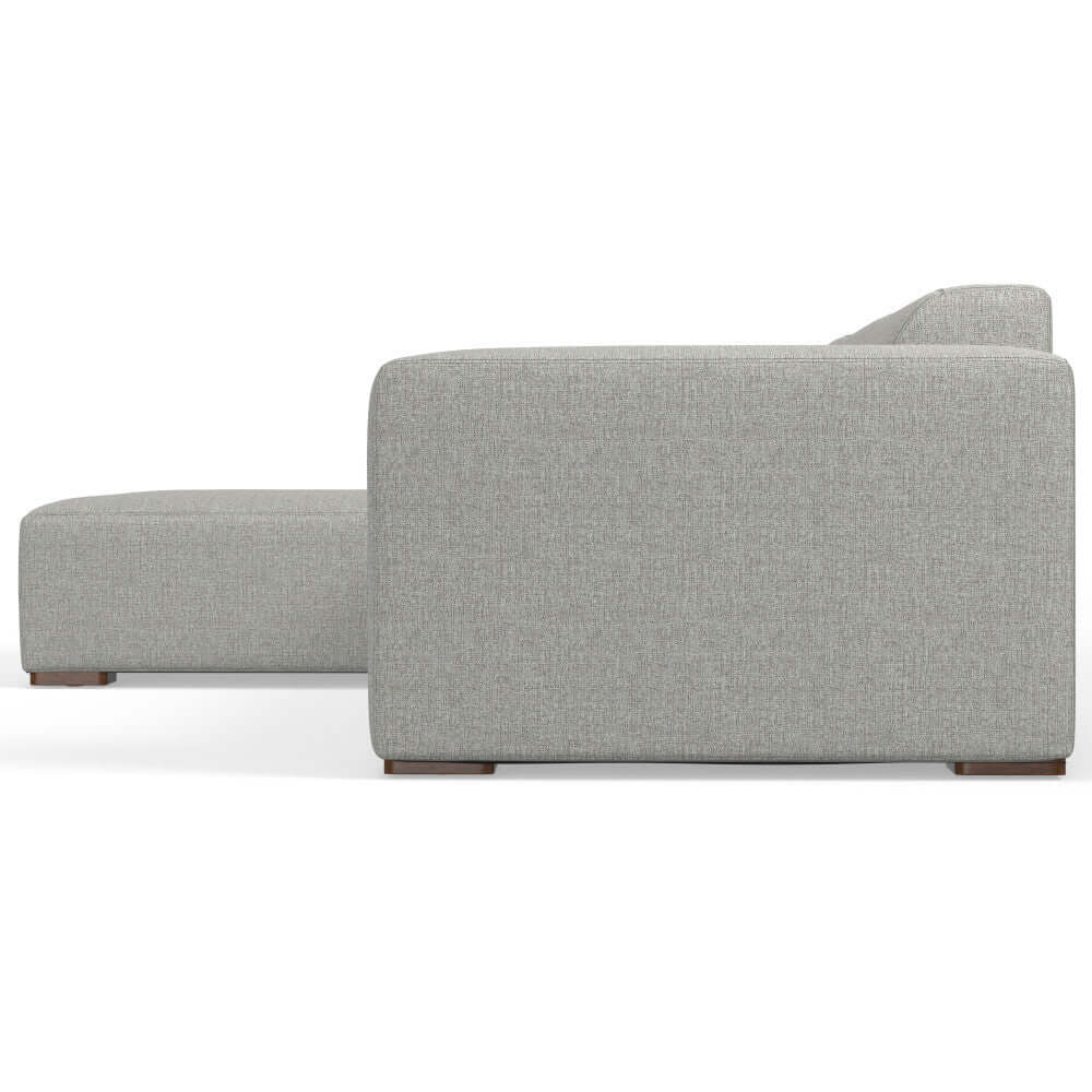 Modern Gray Sectional Sofa with Chaise – 122" Contemporary Couch (Seats 4) side view showcasing its sleek design.