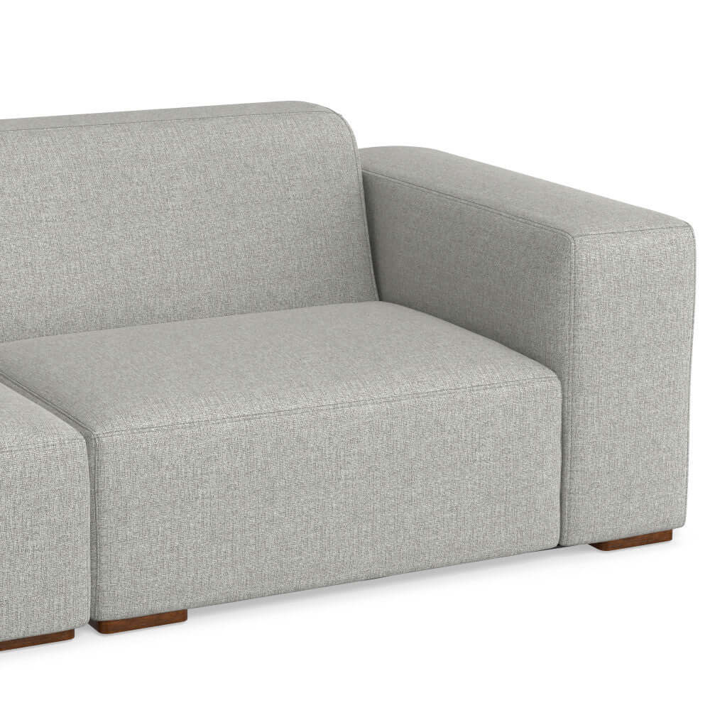 Modern Gray Sectional Sofa with Chaise – 122" Contemporary Couch (Seats 4) upholstery detail.