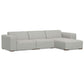 Modern Gray Sectional Sofa with Chaise – 122" Contemporary Couch (Seats 4) in a stylish living room setting.