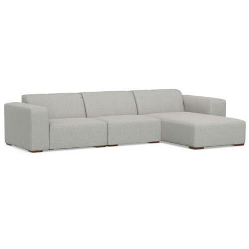 Modern Gray Sectional Sofa with Chaise – 122" Contemporary Couch (Seats 4) in a stylish living room setting.