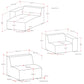 Modern Gray Sectional Sofa with Chaise – 122" Contemporary Couch (Seats 4) dimensions and layout diagram.