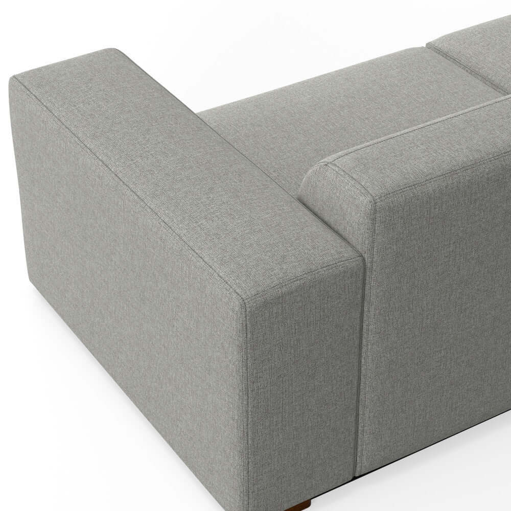 Modern Gray Sectional Sofa with Chaise – 122" Contemporary Couch (Seats 4) close-up of armrest