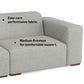 Modern Gray Sectional Sofa with Chaise – 122" Contemporary Couch (Seats 4) showing easy-care fabric and medium firmness.