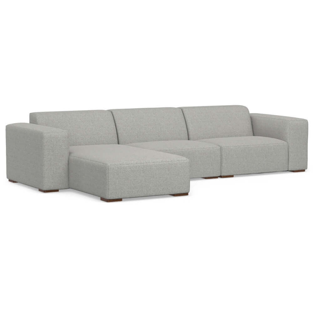 Modern Gray Sectional Sofa with Chaise – 122" Contemporary Couch (Seats 4) in a minimalist design.