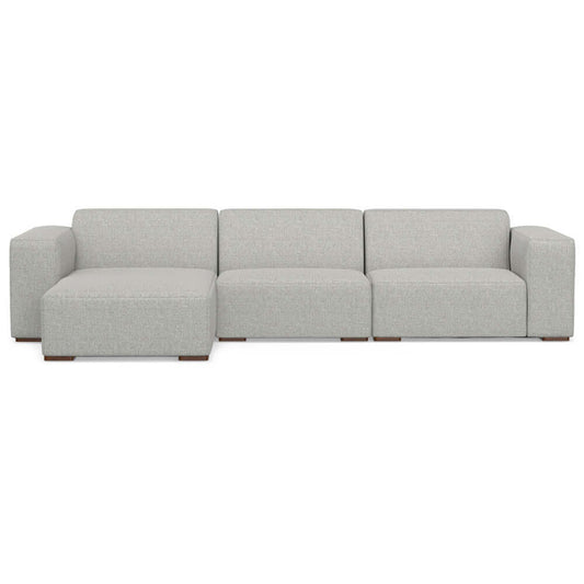 Modern Gray Sectional Sofa with Chaise – 122" Contemporary Couch (Seats 4) in a minimalist design.