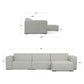 Modern Gray Sectional Sofa with Chaise – 122" Contemporary Couch (Seats 4) dimensions and design details.