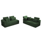 Modern Corduroy Sleeper Sectional – L-Shape Modular Sofa Bed (106” Convertible Couch) in green upholstery.