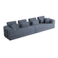 Modern Corduroy Sleeper Sectional – L-Shape Modular Sofa Bed (106” Convertible Couch) in versatile grey color.