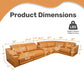 Modern Modular Leather Reclining Sectional Sofa – 6 Piece Couch with Cup Holders (Seats 5) dimensions and weight capacity details.