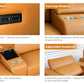 Modern Modular Leather Reclining Sectional Sofa – 6 Piece Couch with Cup Holders (Seats 5) features USB charging port, cup holders, storage console, adjustable headrest.