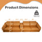 Modern Modular Leather Reclining Sectional Sofa – 5 Piece Couch with Cup Holders (4 Seat) product dimensions and specifications