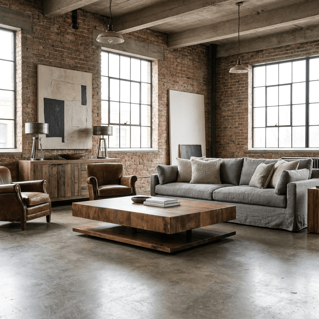 Modern Low Profile Solid Wood Coffee Table with Open Storage | 51" Mango Wood in a stylish living room setting.