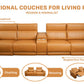 Modern Modular Leather Reclining Sectional Sofa – 5 Piece Couch with Cup Holders (4 Seat) in a minimalist living room setup.