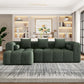 Modern Modular Chenille Sectional Sofa – 101” Deep Seating Sofa with Side Pockets & Chaise in stylish green upholstery.