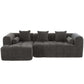 Modern Modular Chenille Sectional Sofa – 101” Deep Seating Sofa with Side Pockets & Chaise in dark gray with plush cushions.