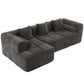 Modern Modular Chenille Sectional Sofa – 101” Deep Seating Sofa with Side Pockets & Chaise in dark gray upholstery.