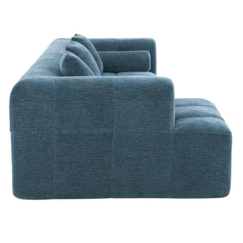 Modern Modular Chenille Sectional Sofa – 101” Deep Seating Sofa with Side Pockets & Chaise side view