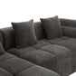 Modern Modular Chenille Sectional Sofa – 101” Deep Seating Sofa with Side Pockets & Chaise in soft gray fabric with plush cushions.
