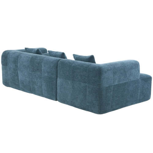 Modern Modular Chenille Sectional Sofa – 101” Deep Seating Sofa with Side Pockets & Chaise in soft chenille fabric.