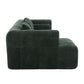 Modern Modular Chenille Sectional Sofa – 101” Deep Seating Sofa with Side Pockets & Chaise in green fabric side view image.