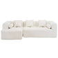 Modern Modular Chenille Sectional Sofa – 101” Deep Seating Sofa with Side Pockets & Chaise in white with plush cushions.
