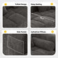 Modern Modular Chenille Sectional Sofa – 101” Deep Seating Sofa with Side Pockets & Chaise features tufted design and side pocket.