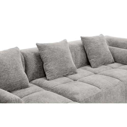 Modern Modular Chenille Sectional Sofa – 101” Deep Seating Sofa with Side Pockets & Chaise featuring plush cushions.