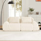 Modern Modular Flannelette Sofa – 82” Boneless Deep Seat Couch in a bright living room setting with natural light.