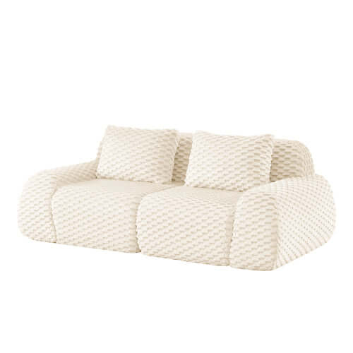 Modern Modular Flannelette Sofa – 82” Boneless Deep Seat Couch in soft fabric with deep seating and plush cushions.
