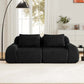Modern Modular Flannelette Sofa – 82” Boneless Deep Seat Couch in black with soft texture and deep seating.