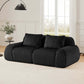 Modern Modular Flannelette Sofa – 82” Boneless Deep Seat Couch in stylish black fabric.