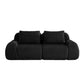 Modern Modular Flannelette Sofa – 82” Boneless Deep Seat Couch in black fabric with plush cushions.