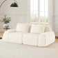 Modern Modular Flannelette Sofa – 82” Boneless Deep Seat Couch in soft white fabric with deep seating.
