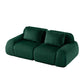 Modern Modular Flannelette Sofa – 82” Boneless Deep Seat Couch in deep green fabric with plush seating.