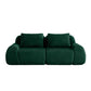 Modern Modular Flannelette Sofa – 82” Boneless Deep Seat Couch with deep seating and soft texture in green fabric.