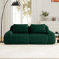 Modern Modular Flannelette Sofa – 82” Boneless Deep Seat Couch in green with soft texture and deep seating.