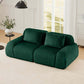 Modern Modular Flannelette Sofa – 82” Boneless Deep Seat Couch in a stylish green color, showcasing deep seating and soft texture.