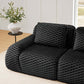 Modern Modular Flannelette Sofa – 82” Boneless Deep Seat Couch in black with textured cushion covers.