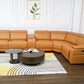 Modern Modular Leather Reclining Sectional Sofa – 6 Piece Couch with Cup Holders (Seats 5) in a stylish living room setting.