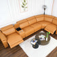 Modern Modular Leather Reclining Sectional Sofa – 6 Piece Couch with Cup Holders (Seats 5) in a spacious living room setting.