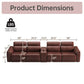 Product dimensions of Modern Modular Leather Reclining Sectional Sofa – 5 Piece Couch with Cup Holders (4 Seat)