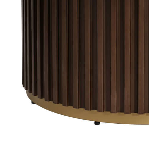 Round Pedestal Dining Table – 47.25” Modern Round Dining Table (3 Colors) close-up of wood grain texture.