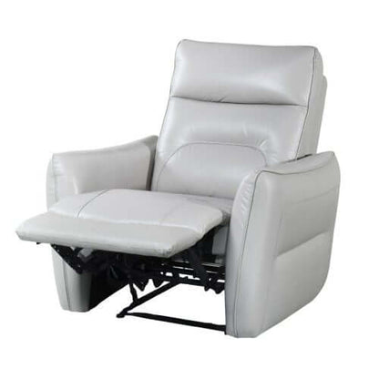 Modern Premium Leather Recliner Chair – Power Reclining Accent Chair (2 Colors) in sleek white leather design.