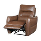 Modern Premium Leather Recliner Chair – Power Reclining Accent Chair (2 Colors) in brown leather upholstery.