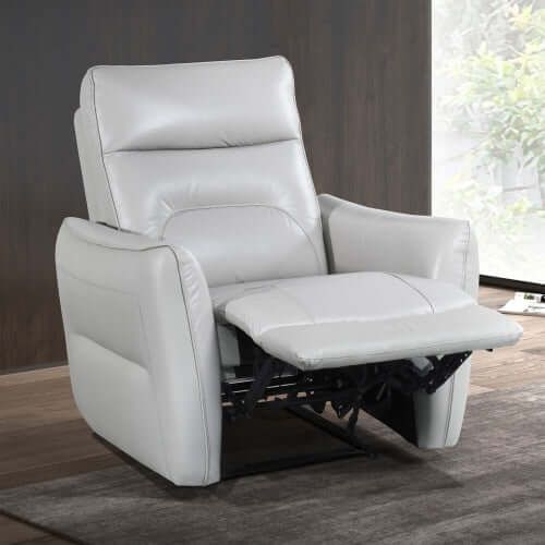 Modern Premium Leather Recliner Chair – Power Reclining Accent Chair (2 Colors) in sleek white design.